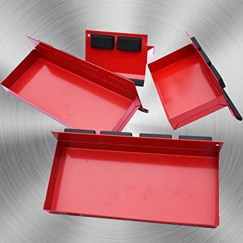 Magnetic Shelf 4-Pcs Set - Red Tool Trays - Metal Tool Box With Strong Magnets - Storage for Toolbox - Tool Box Accessories for Van Workshop - Image 2