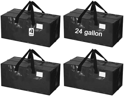 4 Pcs 24 Gallon Extra Large Moving Bags Heavy Duty Storage Bag by Clysee