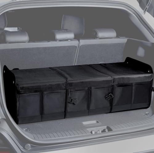 1680D 114L Extra-Large Collapsible Car Trunk Organizer with Lid by NINEDUCK
