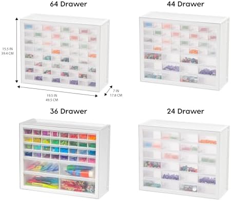 IRIS USA 44-Drawer Small Parts Storage Cabinet, Crafts, Made in USA, White - Image 4