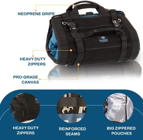 Rugged Tools Titan23-XL Tool Roll - Wrench Roll & Organizer - Canvas Tool Bag & Tool Pouch for Electrician, HVAC, Plumber, Carpenter or Auto Mechanic - Image 5