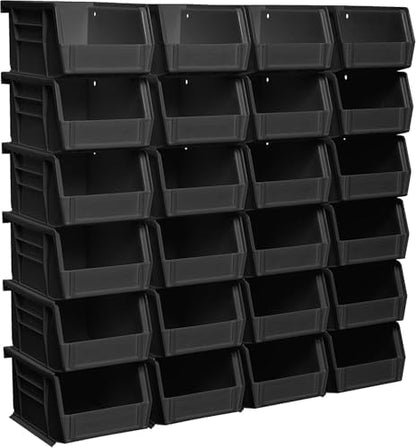 Akro-Mils 30210 AkroBins Plastic Storage Bins, 5"x4"x3", Black, 24-Pack by Akro-Mils