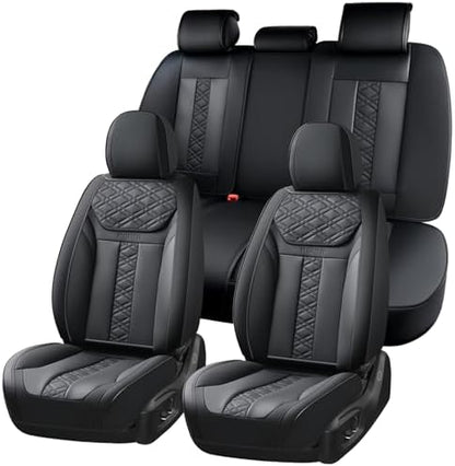 FLORICH Seat Covers, Atomutive Car Seat Covers Full Sets, Waterproof Seat Cover for Cars, Luxury Leather Universal Seat Cover Accessories Fit for Most Cars SUV Truck Sedans(Black) by FLORICH