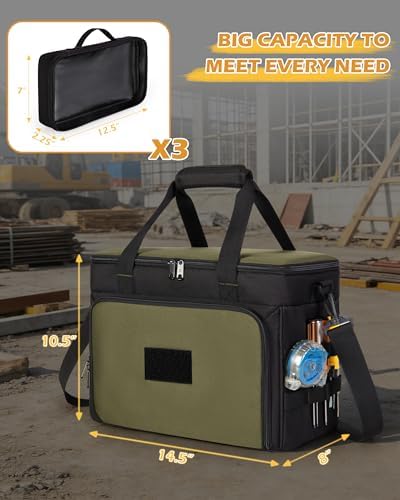 Marscamd 2 Layers Tool Bag with 3 Clear Window Removable Cases - Image 4