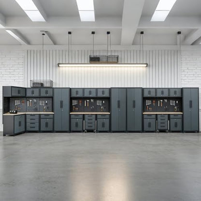 26Pcs Garage Storage Cabinet System, Black Grey - Image 6