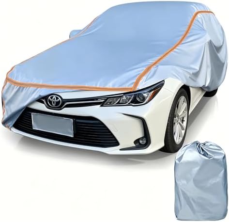 Car Cover Waterproof All Weather 5 S Quick Install Universal Fit Sedan/Coupe/Cabrio (3.Fit Sedan/Coupe/Hatchback Length up to 178-186) by INTYSAMSedanSUVGrillCoverswithPatent