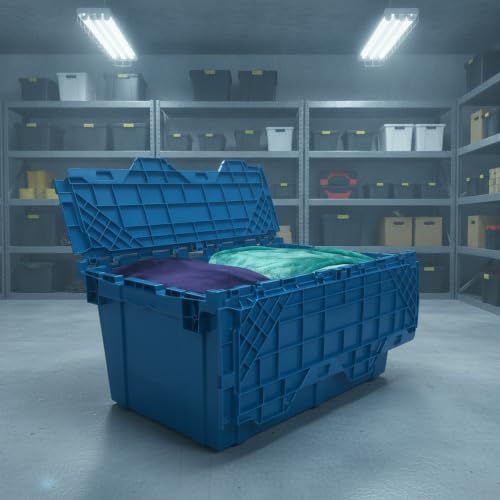 Storage Plastic Tote Crate, 27"x16.9"x12.5", 5 Pack - Image 2