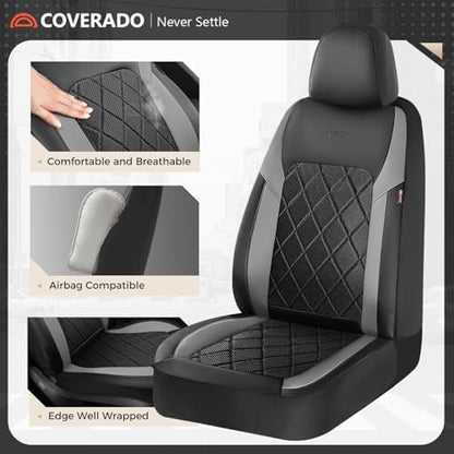 Coverado Car Seat Covers, Seat Covers Full Set, 5 Seats Automotive Seat Cover, Mesh Breathable Seat Protectors, Universal Fit for Most Cars - Image 2