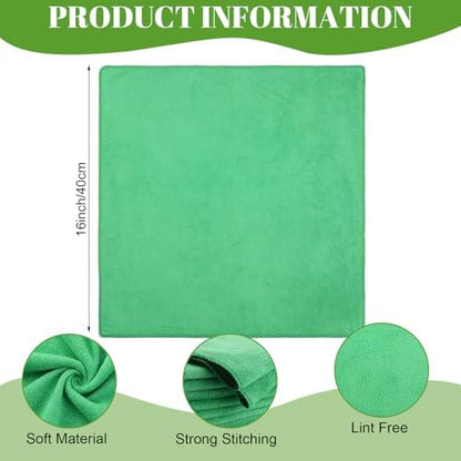 Nuenen Car Microfiber Clean Cloths, Green, 16 x 16 Inch, 60 Pcs - Image 3