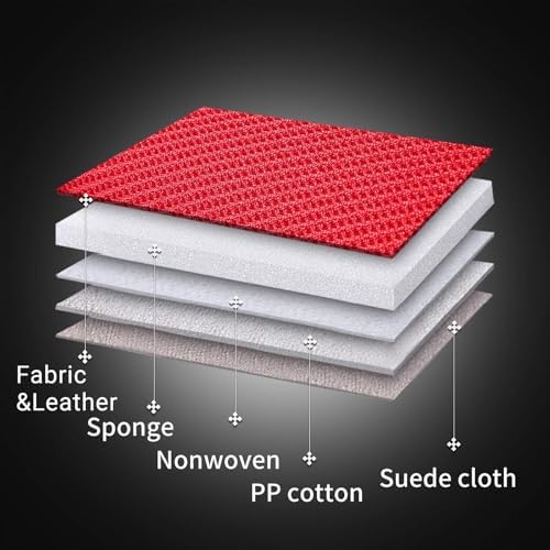 Coverado Front Seat Covers, Universal Seat Covers for Cars, Breathable Leather Car Seat Protector, Front Car Seat Covers, Seat Covers Waterproof, Driver Seat Cover Fit for Most Cars, BlackRed - Image 4