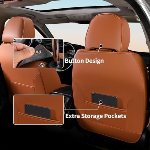 FLORICH Waterproof Car Seat Covers Full Set, Automotive Seat Covers, Brown Car Seat Covers, Luxury Seat Protector Universal fit for Most Cars SUVs and Trucks - Brown&Black - Image 5