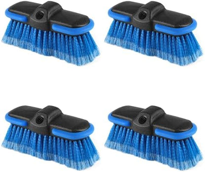 Car Wash Brush Head with Soft Bristle, 8in Car Cleaning Brush with Protective Bumper for Cleaning Auto Cars Trucks RV Boat Deck (4 Pack) by Lunluarai