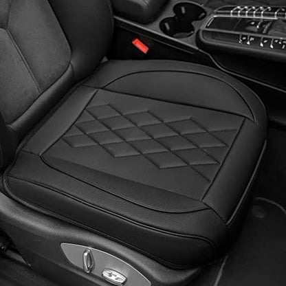 JOJOBAY Leather Car Seat Cover,Bottom Seat Covers for Cars,Front Seat Protector,Fit for 95% of Vehicles - Padded,Anti-Slip,Premium Leather(1 PC,Black) by JOJOBAY