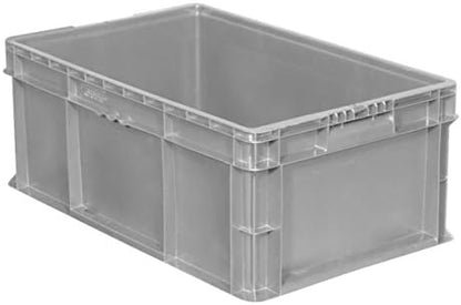 Buckhorn SW241507F101000 Plastic Straight Wall Storage Container Tote, (24-Inch x 15-Inch x 7-1/2-Inch), light grey by Akro-Mils