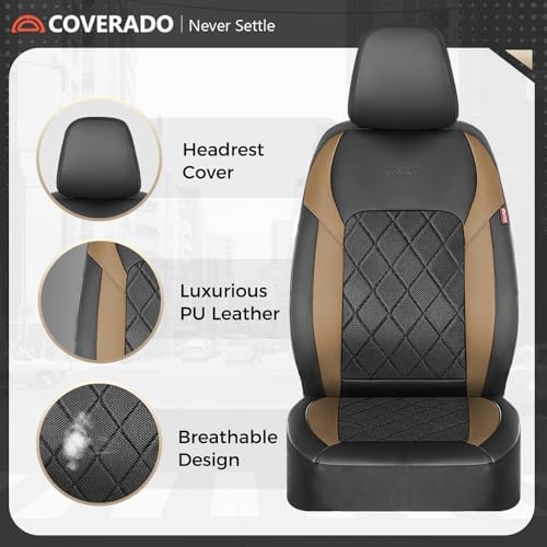 Coverado Car Seat Covers, Seat Covers Full Set, 5 Seats Automotive Seat Cover, Mesh Breathable Seat Protectors, Universal Fit for Most Cars - Image 3