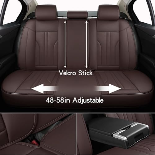 MINGBRON Car Seat Covers,Car Seat Protector Waterproof,Seat Covers Full Set, Car Seat Protectors,Automotive Seat Covers Fit for Most Cars Brown - Image 4