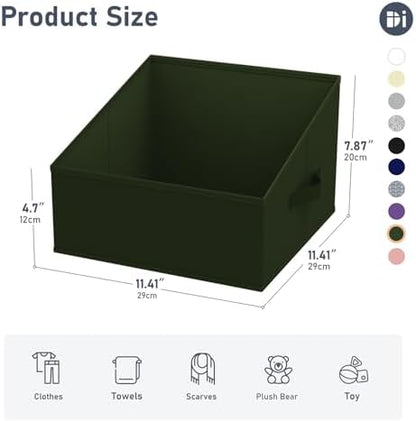 DIMJ Closet Storage Bins 10 Pack - Fabric Storage Baskets for Shelves, Collapsible Clothes Organizer with Handles, Trapezoid Shelf Organization Storage Cubes for Purse, Toys, Books, Towel, Clothes - Image 5