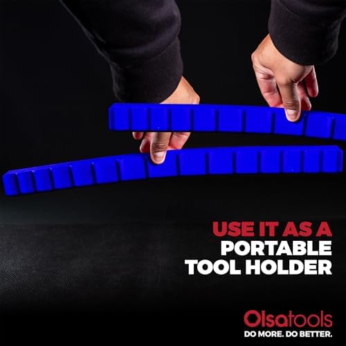 Olsa Tools Silicone Magnetic Tool Organizers - 2pc Set - Strong Magnetic Wrench Organizer for Garages - Non Scratch Rubber Tool Tray - Holds Heavy Tools Securely - Professional Grade - Part: 1900 - Image 5