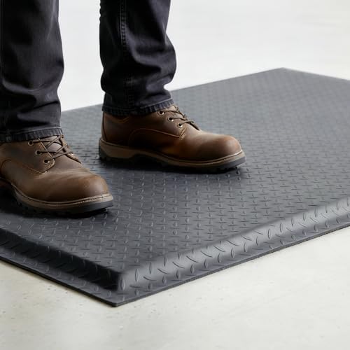 Nisorpa Anti Fatigue Mats Industrial 3' x 5' Ergonomic Standing Mat 15/16" Extra Thick Heavy Duty Commercial Diamond Plate Support Shop Floor Mat for Leg & Back Pain,Grey - Image 7
