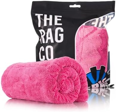 The Rag Company Liquid8r Car Drying Towel, Pink, 20x20 in, 1-Pack by TheRagCompany