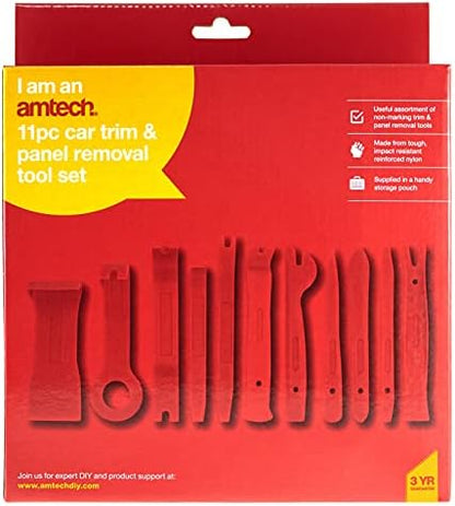 Amtech J1945 Car Trim Removal Kit, 11 Piece Set of Car Panel and Trim Removal Tools, Tough and Non-Marking with Storage Pouch - Image 2