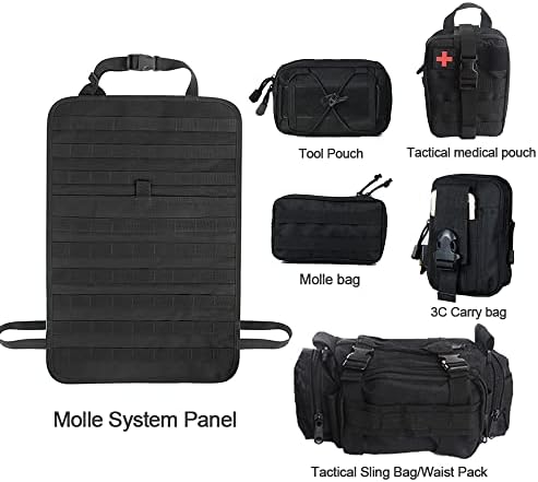 Universal Tactical Seat ​Back Organizer Vehicle Molle Panel Organizer Storage Bag with 5 Detachable Molle Pouch for All Vehicel Such as Jeep,Truck,SUV, Car, Ford,Chevy etc - Image 4
