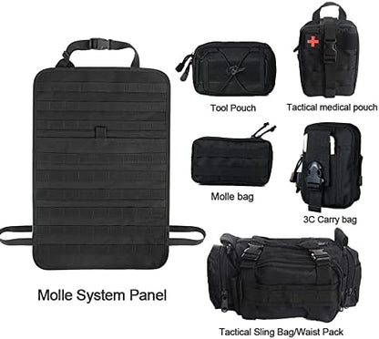 Universal Tactical Seat ​Back Organizer Vehicle Molle Panel Organizer Storage Bag with 5 Detachable Molle Pouch for All Vehicel Such as Jeep,Truck,SUV, Car, Ford,Chevy etc - Image 4