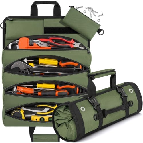 ANILD 15.5 Inch Extra Long Tool Bag Roll Up, Roll Up Tool Bag Organizer by ANILD