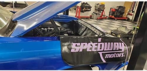 Speedway Motors Fender Cover Set with Purple Logo, Pair of Protective Fender Mats for Car Maintenance, Non-Slip Surface Protects Paint from Scratches Grease and Tools - Image 3