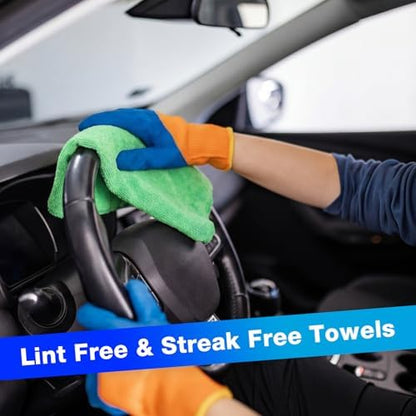 Nuenen Car Microfiber Clean Cloths, Purple,Blue,Green, 16 x 16 Inch, 60 Pcs - Image 5