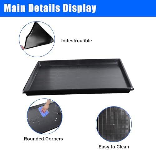 2 Pack Car Oil Drip Pan, 23.6 x 19.68 x 1.2 in Oil Change Drain Pan, Plastic Oil Drip Tray for Under Car, Oil Catch Pan Tray for Garage, Fridges, Washing Machines, Cat Litter Box Bottom - Image 3