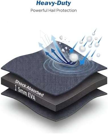 JOYTUTUS Hail Protector Car Cover for SUV (182-191 in), Thick EVA Padded Anti-Hail Cover, Waterproof All Weather Hail Protection Car Cover - Image 2