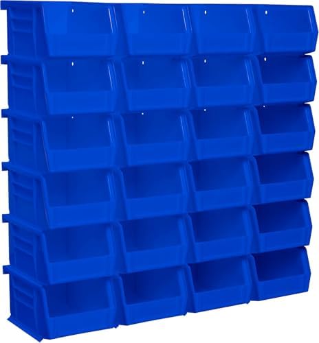 Akro-Mils 30210 AkroBins Plastic Storage Bins, 5"x4"x3", Blue, 24-Pack by Akro-Mils