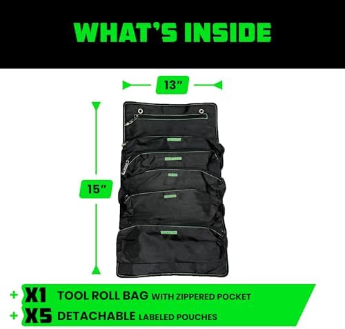 Rhino USA Tool Bag Roll - Heavy Duty Canvas Organizer for Tools - Image 5