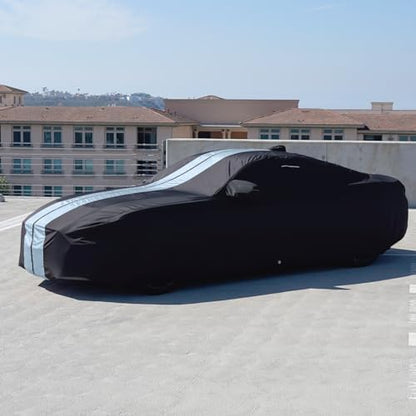 Coverland Premium Plus Car Cover Waterproof All Weather, Rain Snow UV Protection for Monte Carlo, Thunderbird, A7, S7, G80, CTS, CLS, Model S, Size C16 (See Size Chart), Stripe - Black/Gray - Image 3