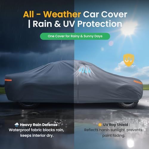 Waterproof Benz SLK Class 200 230 250 280 320 350 Car Cover with Breathable Vents, [Upgrade] Premium Covers with Cotton Liner and Zipper Door,Sun Rain Snow Dust Uv Protection.(Gift with Towel) - Image 4