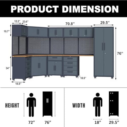 15PCS Corner Garage Storage Cabinet System - Image 3