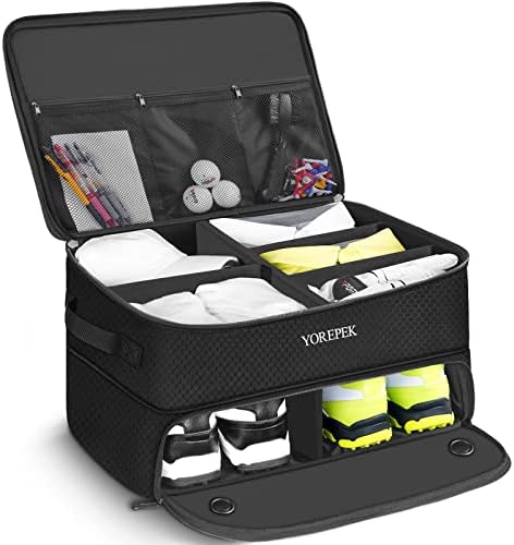YOREPEK Golf Gifts for Men, 2 Layer Golf Trunk Organizer for 2 Pair Shoes by YOREPEK