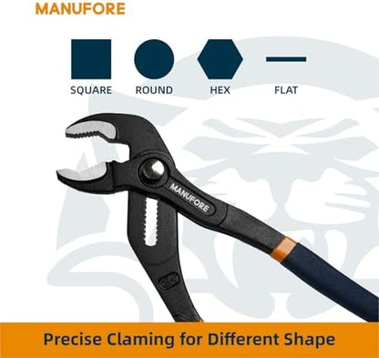 MANUFORE Water Pump Pliers, 7/10/12 Inch Tongue and Groove Pliers Set - Image 5