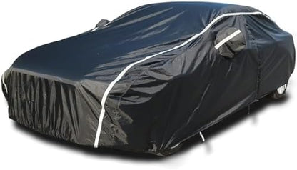 Tecoom Car Cover Waterproof All Weather, Car Covers for Automobiles with Zipper Door, Cotton Backing, Windproof Sun UV Hail Protector, Universal Fit for Sedan (201"-210") by Tecoom