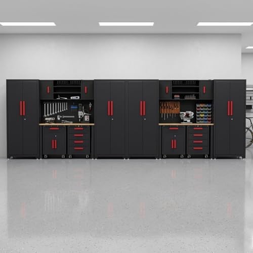 16Pack Garage Cabinet Storage System, Heavy Duty Workshop Set,Red - Image 7