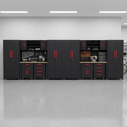 16Pack Garage Cabinet Storage System, Heavy Duty Workshop Set,Red - Image 7