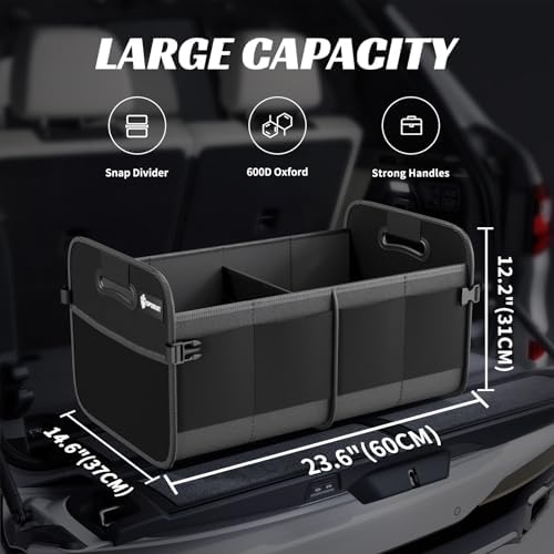 Sposuit Trunk Organizer for Car - 70L Collapsible Sturdy Car Storage, Black - Image 2