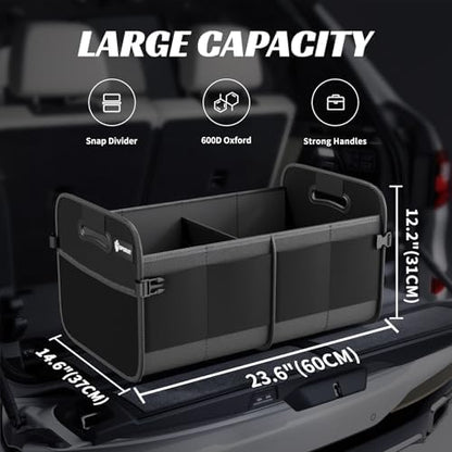 Sposuit Trunk Organizer for Car - 70L Collapsible Sturdy Car Storage, Black - Image 2