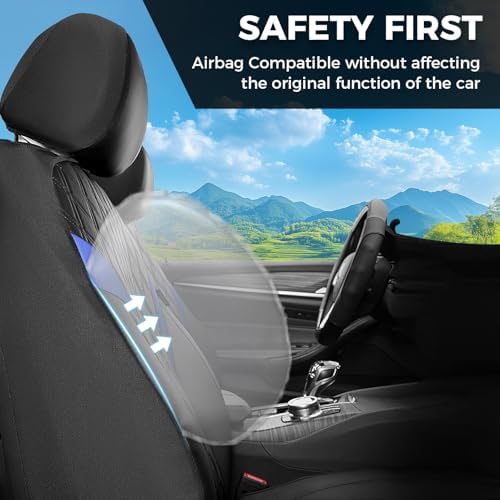 FLORICH Front Car Seat Covers, Leather Seat Covers for Cars, Waterproof Car Seat Protector Breathable, Front Seat Covers for Cars, Automotive Seat Covers Universal Fit for Most Car SUV Truck - Image 4