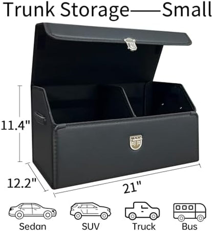 Trunk Organizer for Car,Trunk Organizer for SUV & Sedan,With Lid,Multi-Functional,Foldable Cargo Stotage Box - Black - Small - Image 2