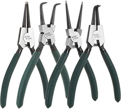 4 Piece 7 Inch Internal/External Snap Ring Pliers Set Heavy Duty Circlip Pliers Kit Straight/Bent Jaw Pliers for Ring Remover Retaining and Remove Hoses by FWEEK