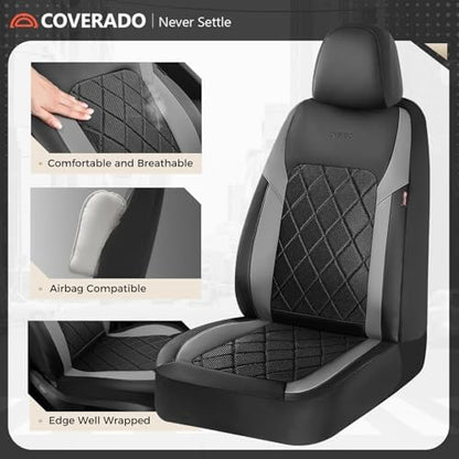 Coverado Car Seat Covers, Front Seat Covers, 2 Front Automotive Seat Cover, Mesh Breathable Seat Protectors, Universal Fit for Most Cars - Image 2