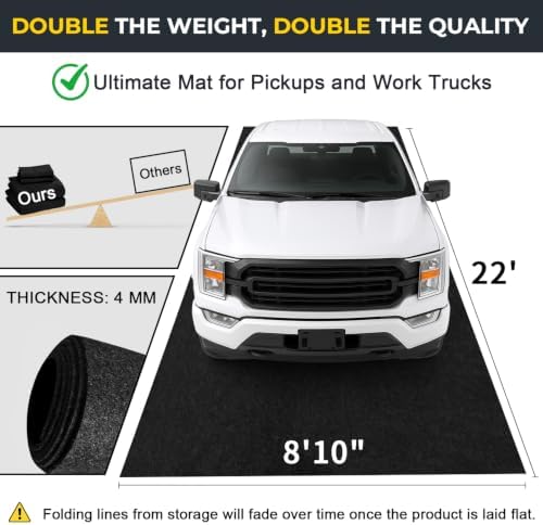 Extra-Large Garage Mat 22' x 8'10" - Durable Oil Mat for Garage Mats for Floor Under Car, Washable Garage Rug, Absorbent Floor Mats with Waterproof Liner, Garage Carpet, Oil Change Mats, Car Rug - Image 3