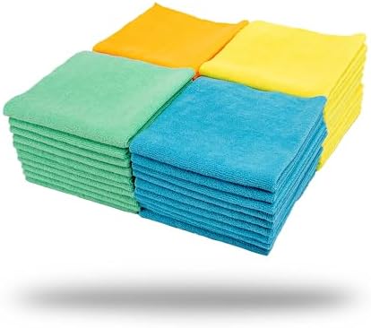 Maxshine Universal 40-Pack 16”x16” 400GSM Microfiber Cleaning Towels – Lint-Free & Ultra-Absorbent Car Detailing Towels – Scratch-Safe Multipurpose Cleaning Cloths for Garage & Home (40-Pack Multi) by Maxshine